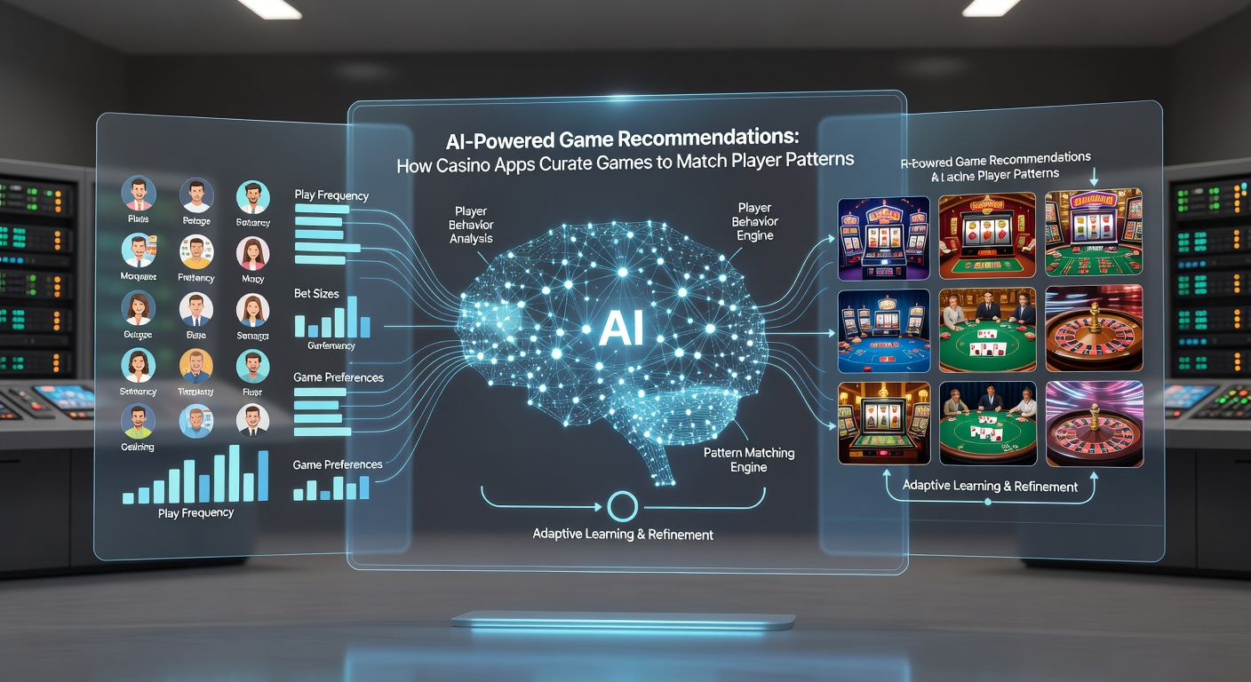 Close-up of mobile casino app screen showing AI-curated game carousel tailored to a user's slot preferences and betting history