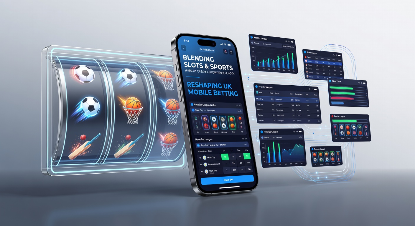 Mobile app interface displaying slots reels alongside live sports betting odds on Premier League matches