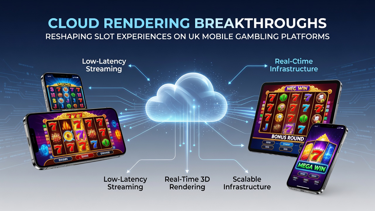 Mobile screen displaying advanced cloud-rendered slot interface with detailed animations