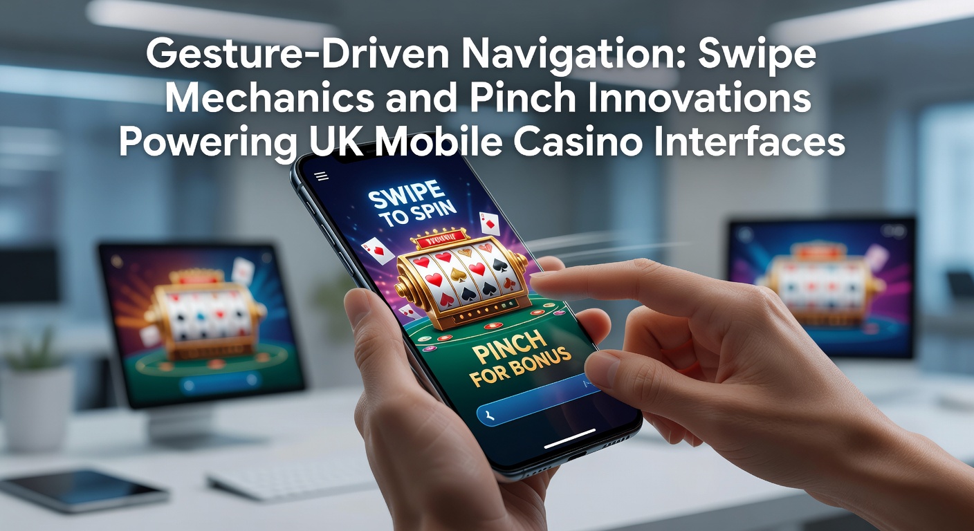 Smartphone screen displaying a mobile casino app with swipe gestures navigating between slot games and menus, highlighting fluid thumb movements on a vibrant roulette wheel interface