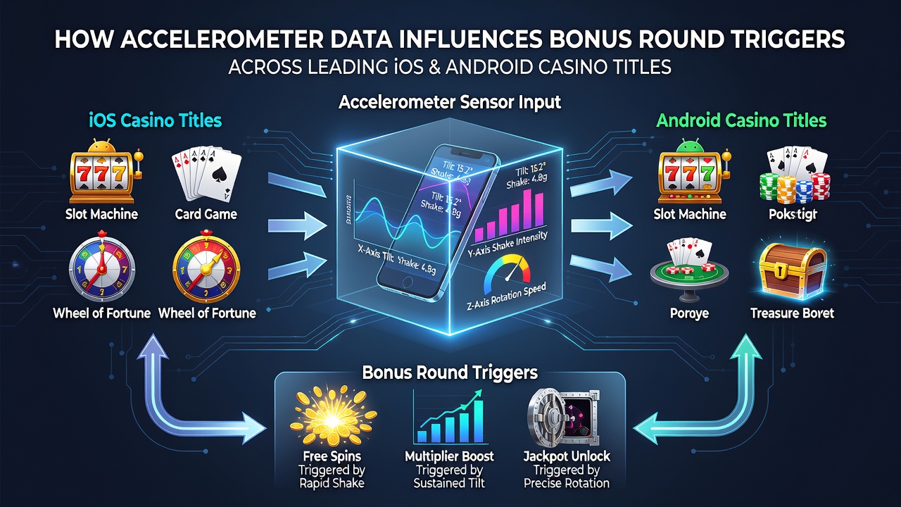 Close-up of smartphone accelerometer data visualization during casino bonus activation