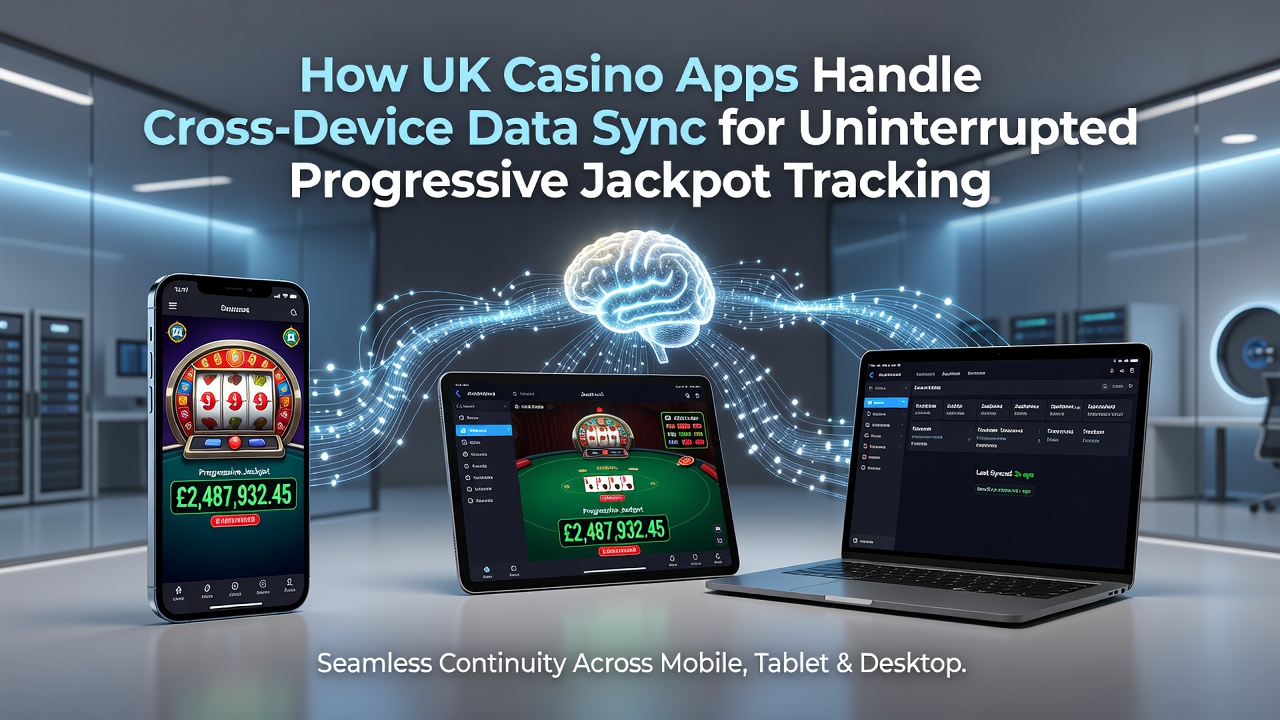 Screenshot of a progressive jackpot counter updating live on multiple devices with synchronization indicators
