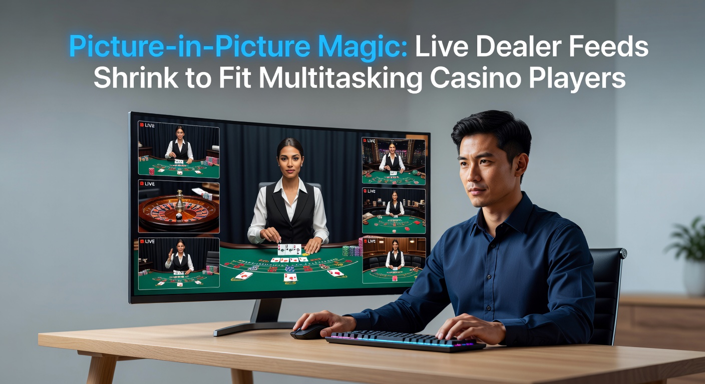 Smartphone screen displaying a shrunken live dealer blackjack table in picture-in-picture mode while a news app runs in the background