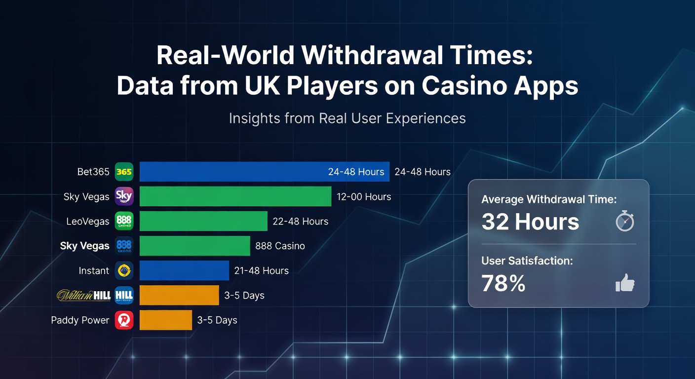 Graph showing average withdrawal times for top UK casino apps based on player data