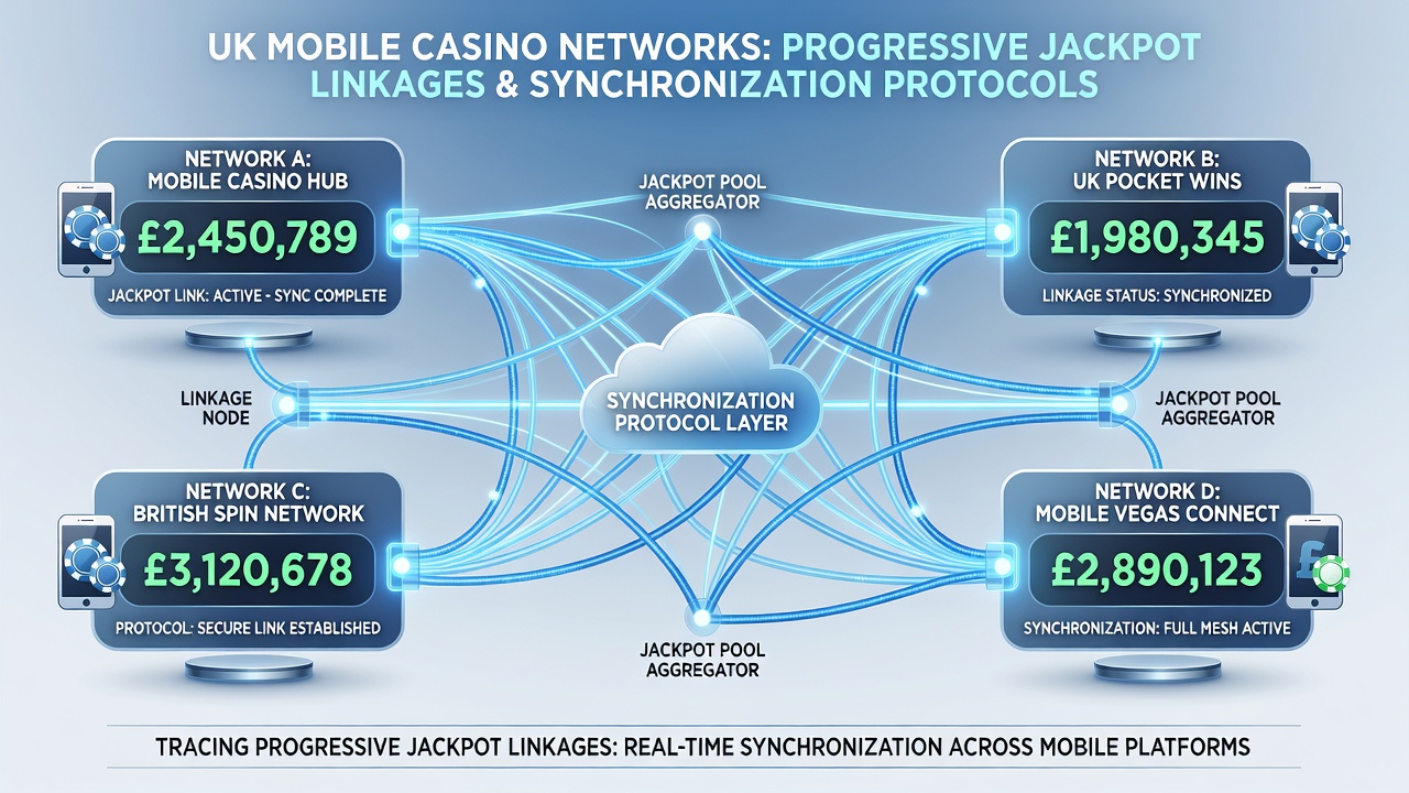 Close-up of server infrastructure and data flow visualization for mobile jackpot synchronization